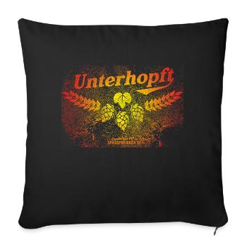 Unterhopft T-Shirt, distressed - Sofakissenbezug 45 x 45 cm - Schwarz - Vorne