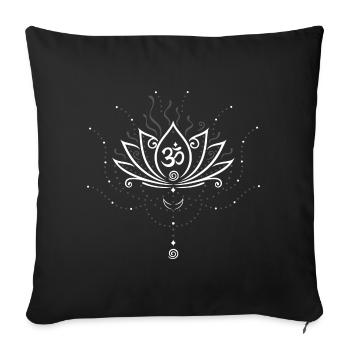 Lotus flower, white version - Sofa pillowcase 17,3'' x 17,3'' (45 x 45 cm) - black - Front