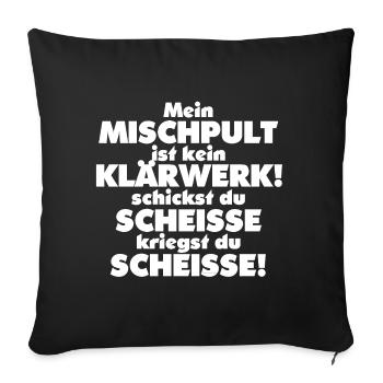 Station de mélange station d'épuration blanche - Housse de coussin décorative 45 x 45 cm - noir - Devant