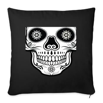 Mexican skull mouthguard - Sofa pillowcase 17,3'' x 17,3'' (45 x 45 cm) - black - Front