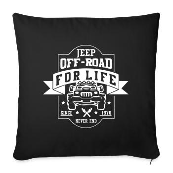 Jeep Off Road For Life - Housse de coussin décorative 45 x 45 cm - noir - Devant