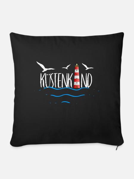 Küstenkind - Sofakissenbezug 45 x 45 cm - Schwarz