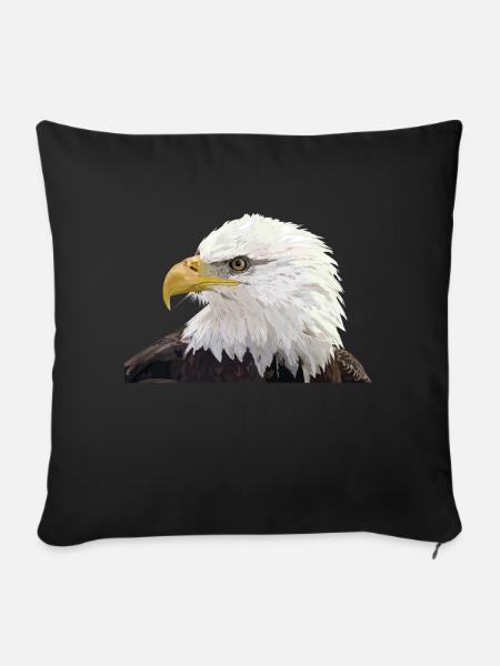 Weißkopfseeadler - Sofakissenbezug 45 x 45 cm - Schwarz
