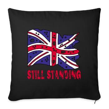 Zerrissene englische Flagge - Sofakissenbezug 45 x 45 cm - Schwarz - Vorne
