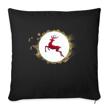 Christmas reindeer - Sofa pillowcase 17,3'' x 17,3'' (45 x 45 cm) - black - Front