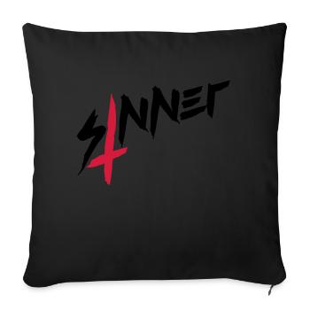 Sinner cross upside down - Sofa pillowcase 17,3'' x 17,3'' (45 x 45 cm) - black - Front