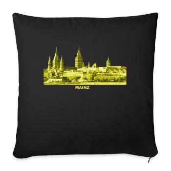 Capitale de l'État de Mainz Rhénanie-Palatinat - Housse de coussin décorative 45 x 45 cm - noir - Devant