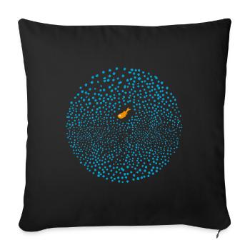 Fish in the sea - Sofa pillowcase 17,3'' x 17,3'' (45 x 45 cm) - black - Front