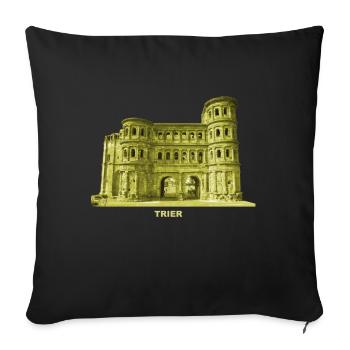 Trèves Porta Nigra Moselle Rhénanie Palatinat - Housse de coussin décorative 45 x 45 cm - noir - Devant