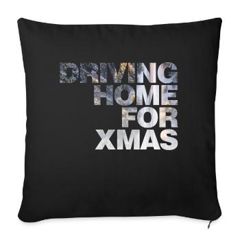 Conduire à la maison pour Noël - Housse de coussin décorative 45 x 45 cm - noir - Devant