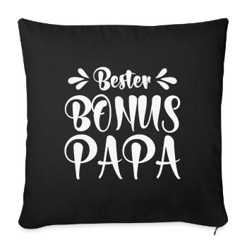 Bester Bonus Papa - Sofakissenbezug 45 x 45 cm - Schwarz - Vorne
