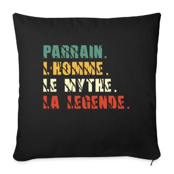 parrain l'homme le mythe la légende - Housse de coussin décorative 45 x 45 cm - noir - Devant