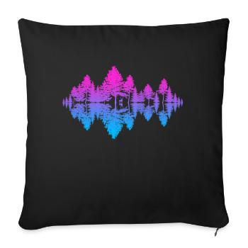 Son de la nature (coucher de soleil) - Housse de coussin décorative 45 x 45 cm - noir - Devant