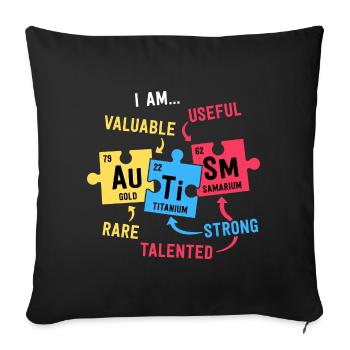 Autismus Bewusstsein Shirts Männer Jungen Periodensystem - Sofakissenbezug 45 x 45 cm - Schwarz - Vorne