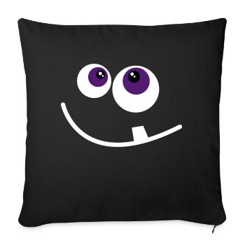 cute monster face - Sofa pillowcase 17,3'' x 17,3'' (45 x 45 cm) - black - Front