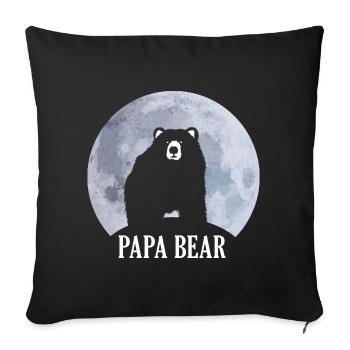 Papa Bear fier fête des pères - Housse de coussin décorative 45 x 45 cm - noir - Devant