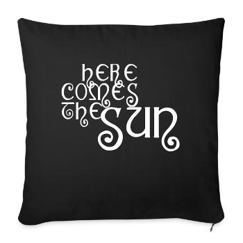 Voici le soleil - Blanc - Housse de coussin décorative 45 x 45 cm - noir - Devant