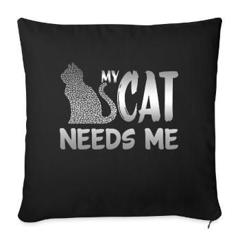 Cat - Sofakissenbezug 45 x 45 cm - Schwarz - Vorne