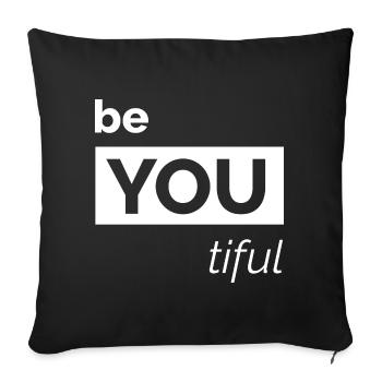 Beautiful You Motivation Development Love Logo - Sofa pillowcase 17,3'' x 17,3'' (45 x 45 cm) - black - Front