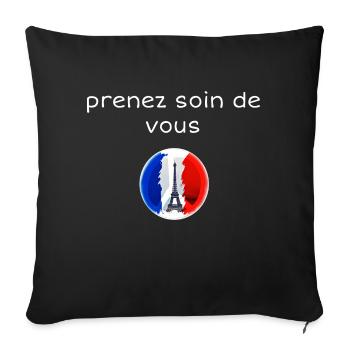 prenez soin de vous - Housse de coussin décorative 45 x 45 cm - noir - Devant