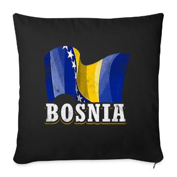 Bosnia Flag - Sofa pillowcase 17,3'' x 17,3'' (45 x 45 cm) - black - Front