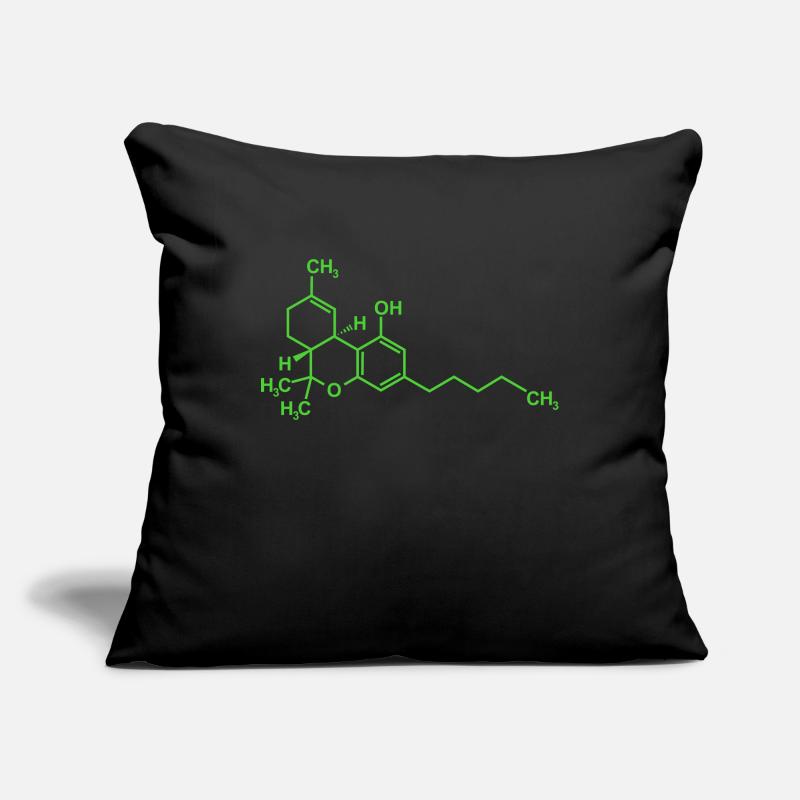 Tetrahydrocannabinol THC molécule Housse de coussin décorative 45 x 45 cm