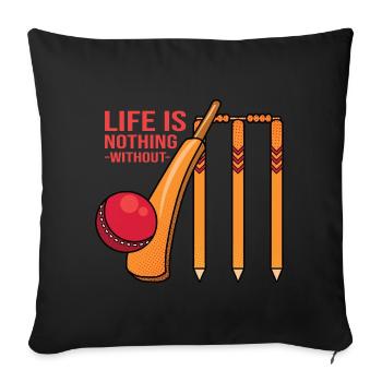 Cricket cricket cricket bat cricket saying - Sofa pillowcase 17,3'' x 17,3'' (45 x 45 cm) - black - Front