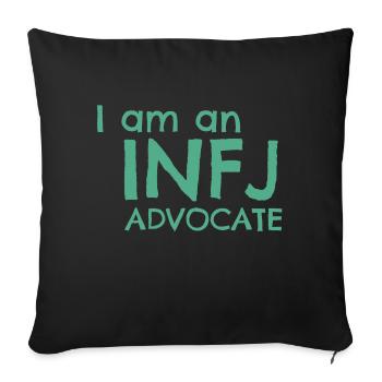 16 Personnalités - INFJ Advocate - Housse de coussin décorative 45 x 45 cm - noir - Devant