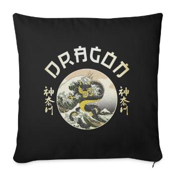 Der Drache - Sofakissenbezug 45 x 45 cm - Schwarz - Vorne
