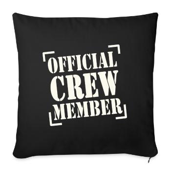 official crew member - Housse de coussin décorative 45 x 45 cm - noir - Devant