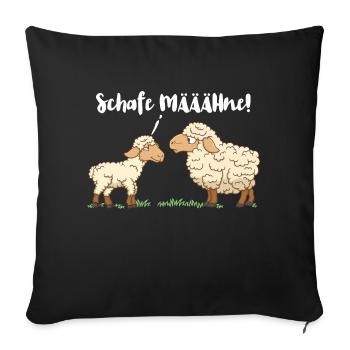 Schafe MÄÄÄHne! Witziges Schaf-Design - Sofakissenbezug 45 x 45 cm - Schwarz - Vorne