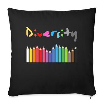 Diversity Geschenk und Geschenkidee - Sofakissenbezug 45 x 45 cm - Schwarz - Vorne