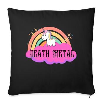Death Metal Unicorn - Sofa pillowcase 17,3'' x 17,3'' (45 x 45 cm) - black - Front