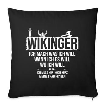 Wikinger Thor - Sofakissenbezug 45 x 45 cm - Schwarz - Vorne