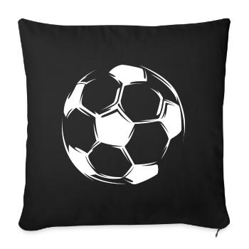 fußball soccer team symbol present Ball Logo icon - Sofakissenbezug 45 x 45 cm - Schwarz - Vorne