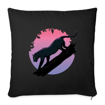 Schwarzer Tier-Panther aus dem Dschungel - Sofakissenbezug 45 x 45 cm - Schwarz - Vorne