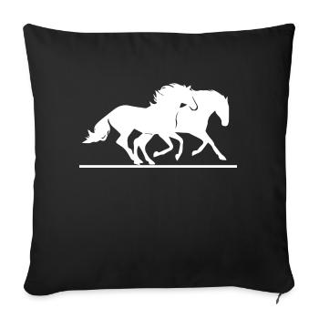 Horse Horse Riding - Sofa pillowcase 17,3'' x 17,3'' (45 x 45 cm) - black - Front