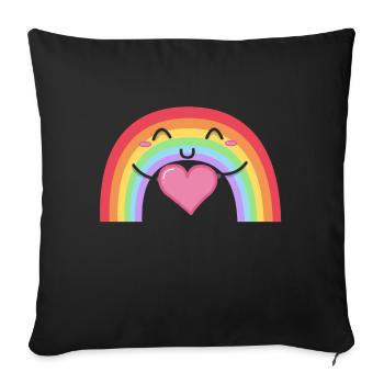 Regenbogen - Sofakissenbezug 45 x 45 cm - Schwarz - Vorne