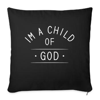 Christliche Sprüche - Sofakissenbezug 45 x 45 cm - Schwarz - Vorne