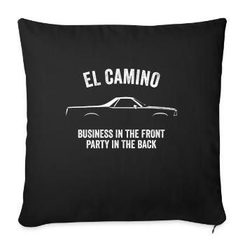 el camino slogan w - Housse de coussin décorative 45 x 45 cm - noir - Devant