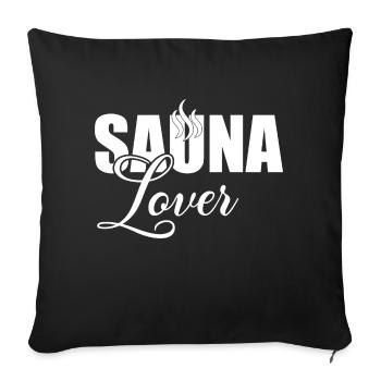 Sauna lover wellness motif for spa fans - Sofa pillowcase 17,3'' x 17,3'' (45 x 45 cm) - black - Front
