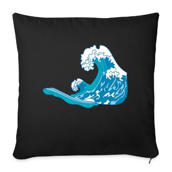 Waves in the sea - Sofa pillowcase 17,3'' x 17,3'' (45 x 45 cm) - black - Front
