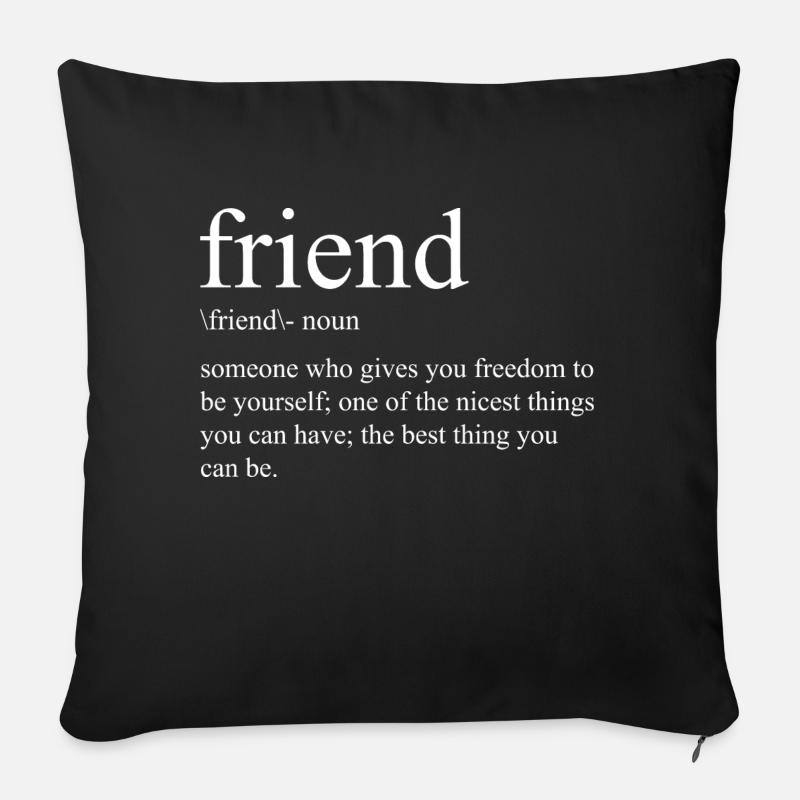 Definition of friend / Definition von '' Freund '' - Sofakissenbezug 45 x 45 cm - Schwarz