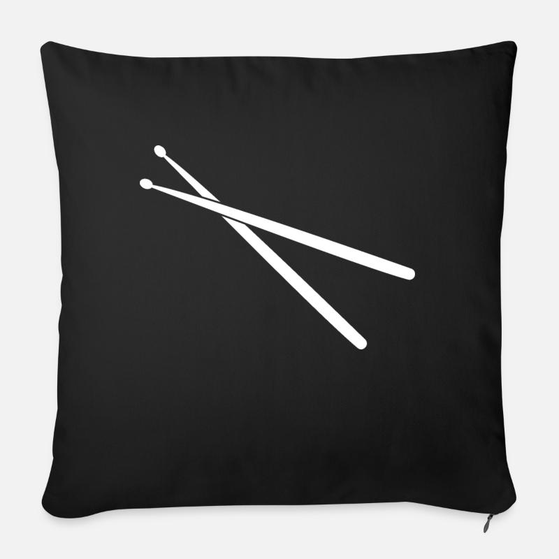 Drumsticks Schlagzeug Drummer Schlagzeuger - Sofakissenbezug 45 x 45 cm - Schwarz