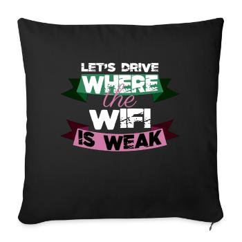 backpacking camper queen hippie hiking - Sofa pillowcase 17,3'' x 17,3'' (45 x 45 cm) - black - Front