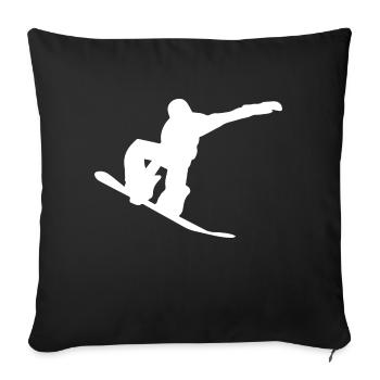 Snowboard Snowboarder - Housse de coussin décorative 45 x 45 cm - noir - Devant