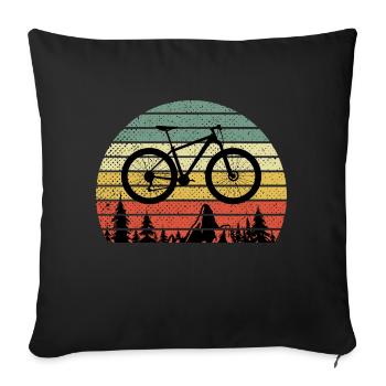 Mountain bike MTB Mountainbike Retro Vintage - Sofakissenbezug 45 x 45 cm - Schwarz - Vorne