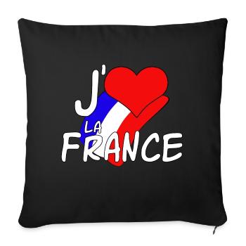 I love France - Sofa pillowcase 17,3'' x 17,3'' (45 x 45 cm) - black - Front