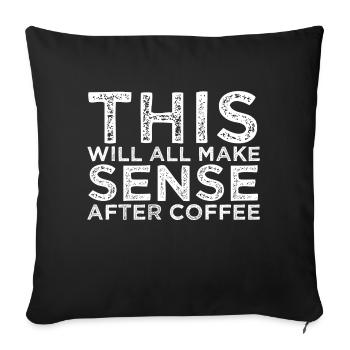 happy eeffoc coffee shop coffee hoodie - Sofakissenbezug 45 x 45 cm - Schwarz - Vorne
