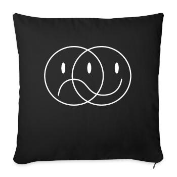 Sad Smile - Sofa pillowcase 17,3'' x 17,3'' (45 x 45 cm) - black - Front